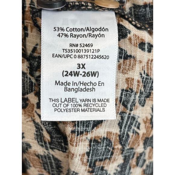Terra & Sky Womens 3W (24W-26W) Animal Print Belt/Pockets Dress Summer/Casual - Picture 6 of 11